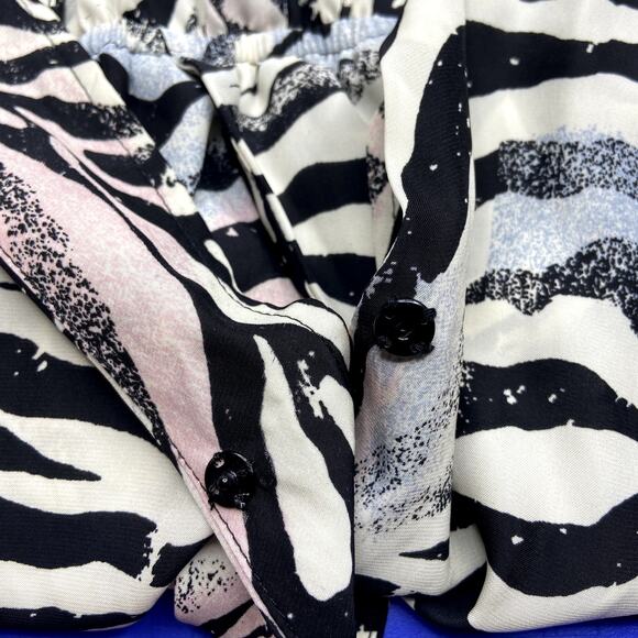 Urban Outfitters Silence + Noise Zebra Print Romper Black Cream Cutout Size S - Picture 5 of 16